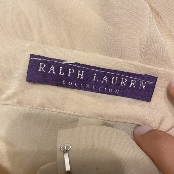 Ralph Lauren Collection Lined Silk Midi Skirt in Neutral, Size 24 - Picture 2 of 5